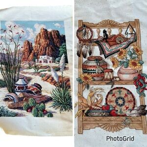 VTG Dimensions Southwest Collection Landscape Completed Cross Stitch Set READ